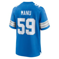 Giovanni Manu Detroit Lions Team Game Jersey Blue - Nike