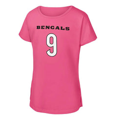 Joe Burrow Cincinnati Bengals Girls Youth Player Name & Number T-Shirt Pink - NFL