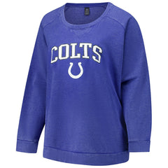 Indianapolis Colts Profile Women's Plus Size Acid Wash Raglan Sweatshirt Royal - NFL
