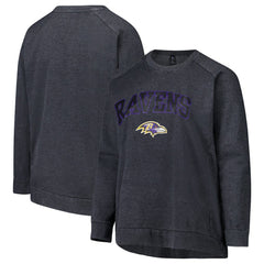 Baltimore Ravens Profile Women's Plus Size Acid Wash Raglan Sweatshirt Charcoal - NFL