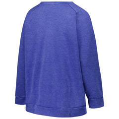 New York Giants Profile Women's Plus Size Acid Wash Raglan Sweatshirt Royal - NFL