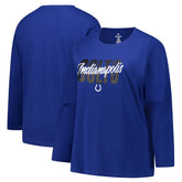 Indianapolis Colts Women's Long Sleeve Scoop Neck T-Shirt Royal - Fanatics