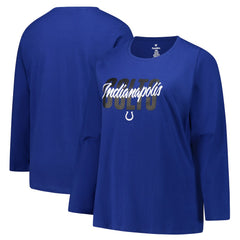 Indianapolis Colts Women's Long Sleeve Scoop Neck T-Shirt Royal - Fanatics