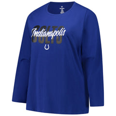 Indianapolis Colts Women's Long Sleeve Scoop Neck T-Shirt Royal - Fanatics