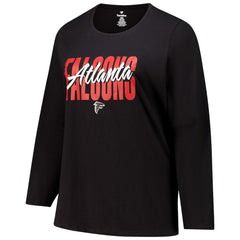 Atlanta Falcons Women's Long Sleeve Scoop Neck T-Shirt Black - Fanatics