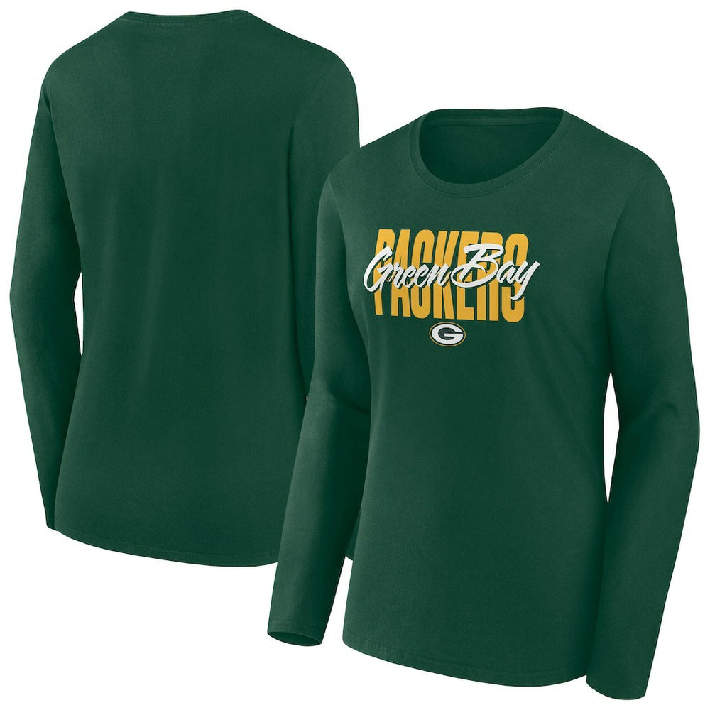 Green Bay Packers Women's Long Sleeve Scoop Neck T-Shirt Green - Fanatics