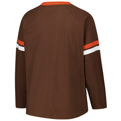 Cleveland Browns Women's Plus Size Won & Done Lace-Up V-Neck Long Sleeve T-Shirt Brown - Fanatics