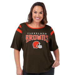 Cleveland Browns G-III 4Her by Carl Banks Women's Plus Size Linebacker T-Shirt Brown - NFL
