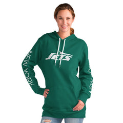 New York Jets G-III 4Her by Carl Banks Women's Extra Inning Pullover Hoodie Green - NFL