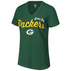 Green Bay Packers G-III 4Her by Carl Banks Women's Post Season V-Neck T-Shirt Green - NFL