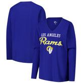 Los Angeles Rams G-III 4Her by Carl Banks Women's Post Season Long Sleeve V-Neck T-Shirt Royal - NFL
