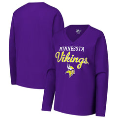 Minnesota Vikings G-III 4Her by Carl Banks Women's Post Season Long Sleeve V-Neck T-Shirt Purple - NFL