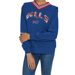 Buffalo Bills Tommy Hilfiger Women's Alice V-Neck Pullover Sweatshirt Royal - NFL