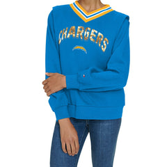 Los Angeles Chargers Tommy Hilfiger Women's Alice V-Neck Pullover Sweatshirt Powder Blue - NFL