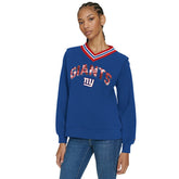 New York Giants Tommy Hilfiger Women's Alice V-Neck Pullover Sweatshirt Royal - NFL