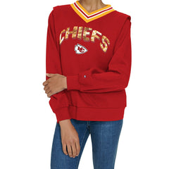 Kansas City Chiefs Tommy Hilfiger Women's Alice V-Neck Pullover Sweatshirt Red - NFL