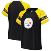 Pittsburgh Steelers Starter Women's 1st Rounder Color Block Raglan Top Black - NFL