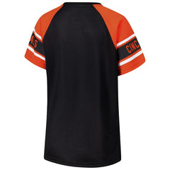 Cincinnati Bengals Starter Women's 1st Rounder Color Block Raglan Top Black - NFL