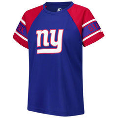 New York Giants Starter Women's 1st Rounder Color Block Raglan Top Royal - NFL
