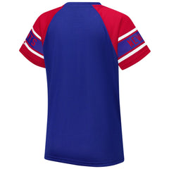 New York Giants Starter Women's 1st Rounder Color Block Raglan Top Royal - NFL