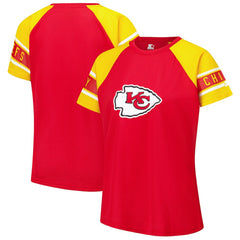 Kansas City Chiefs Starter Women's 1st Rounder Color Block Raglan Top Red - NFL