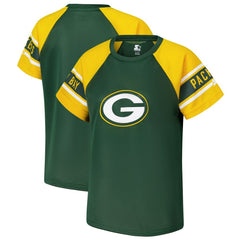 Green Bay Packers Starter Women's 1st Rounder Color Block Raglan Top Green - NFL