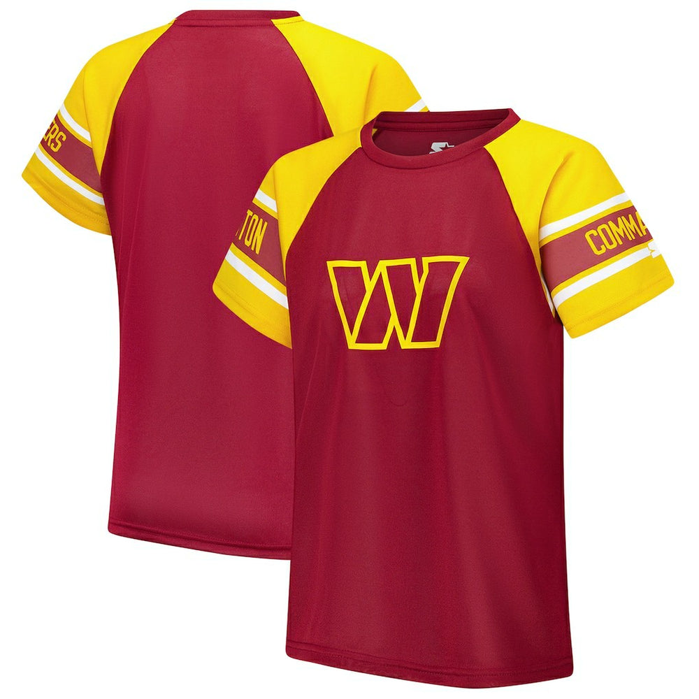 Washington Commanders Starter Women's 1st Rounder Color Block Raglan Top Burgundy - NFL