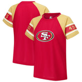 San Francisco 49ers Starter Women's 1st Rounder Color Block Raglan Top Red - NFL