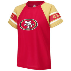 San Francisco 49ers Starter Women's 1st Rounder Color Block Raglan Top Red - NFL