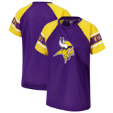 Minnesota Vikings Starter Women's 1st Rounder Color Block Raglan Top Purple - NFL