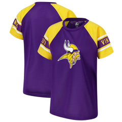 Minnesota Vikings Starter Women's 1st Rounder Color Block Raglan Top Purple - NFL
