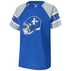 Detroit Lions Starter Women's 1st Rounder Color Block Raglan Top Blue - NFL