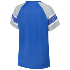 Detroit Lions Starter Women's 1st Rounder Color Block Raglan Top Blue - NFL