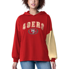San Francisco 49ers Starter Women's Power Move Long Sleeve Pullover Hoodie Scarlet - NFL