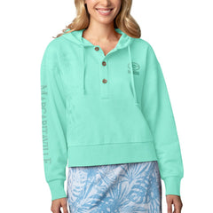 Green Bay Packers Margaritaville Women's Island Dream Solid Pullover Hoodie Mint - NFL