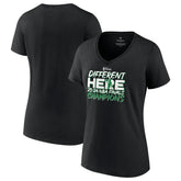 Fanatics - Boston Celtics Women's 2024 NBA Finals Champions Pump Fake Hometown Originals V-Neck T-Shirt - Black