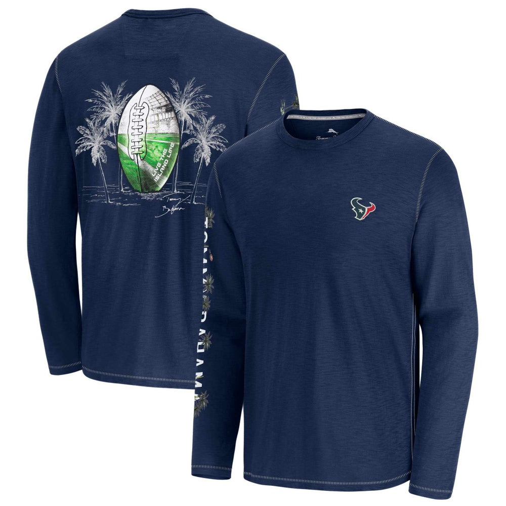 Houston Texans Oasis Endzone Lux Long Sleeve T-Shirt Blue - Tommy Bahama
