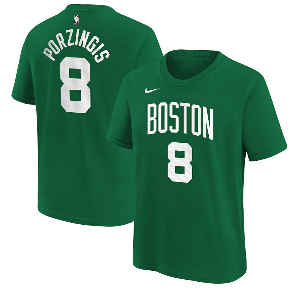 Nike - Kristaps Porzingis Boston Celtics Youth Icon Name & Number T-Shirt - Kelly Green