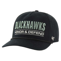 Chicago Blackhawks '47 OHT Military Appreciation Homeland Honor and Defend Hitch Adjustable Hat Black