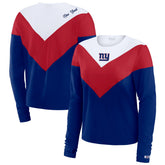 New York Giants WEAR by Erin Andrews Women's Chevron Tri-Blend Long Sleeve T-Shirt Royal/Red - NFL