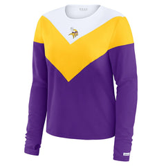 Minnesota Vikings WEAR by Erin Andrews Women's Chevron Tri-Blend Long Sleeve T-Shirt Purple/Gold - NFL