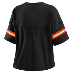 Cincinnati Bengals WEAR by Erin Andrews Women's Plus Size Color Block Boxy V-Neck T-Shirt Black - NFL
