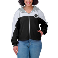 Las Vegas Raiders WEAR by Erin Andrews Women's Plus Size Color Block Full-Zip Hoodie Black - NFL