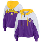 Minnesota Vikings WEAR by Erin Andrews Women's Plus Size Color Block Full-Zip Hoodie Purple - NFL