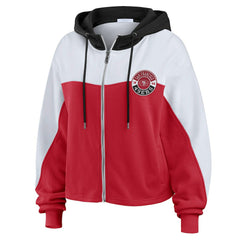 San Francisco 49ers WEAR by Erin Andrews Women's Plus Size Color Block Full-Zip Hoodie Scarlet - NFL