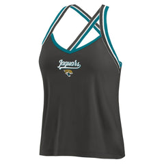 Jacksonville Jaguars WEAR by Erin Andrews Women's Cross Strap Tri-Blend Tank Top Black - NFL