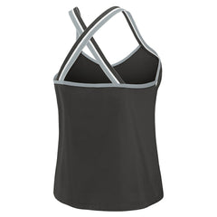 Las Vegas Raiders WEAR by Erin Andrews Women's Cross Strap Tri-Blend Tank Top Black - NFL