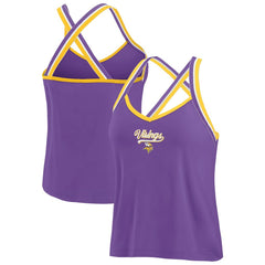 Minnesota Vikings WEAR by Erin Andrews Women's Cross Strap Tri-Blend Tank Top Purple - NFL