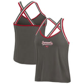 Tampa Bay Buccaneers WEAR by Erin Andrews Women's Cross Strap Tri-Blend Tank Top Pewter - NFL