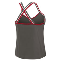 Tampa Bay Buccaneers WEAR by Erin Andrews Women's Cross Strap Tri-Blend Tank Top Pewter - NFL
